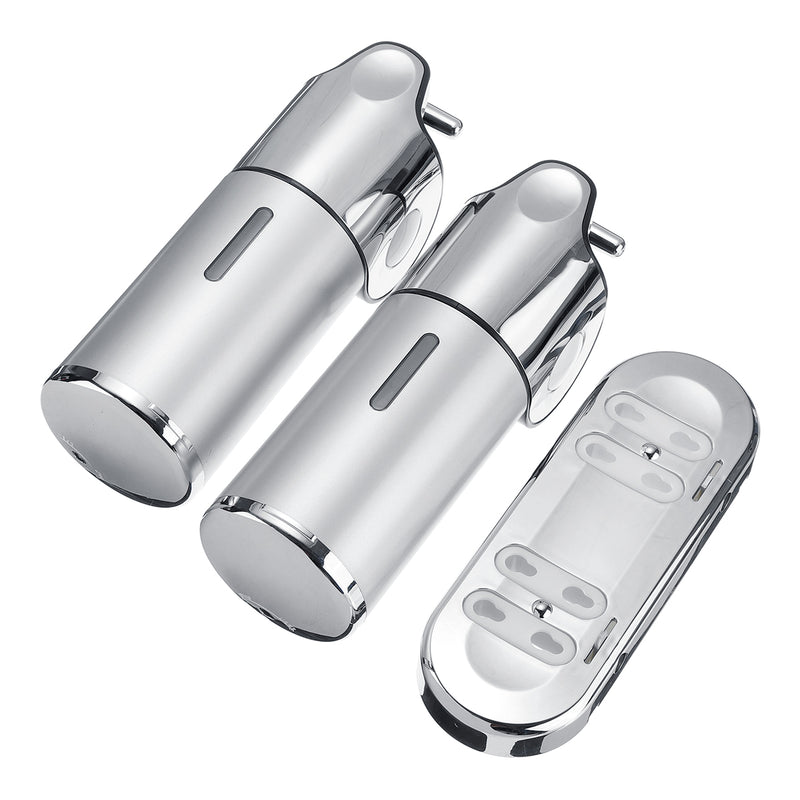 Wall Mount Bathroom Sanitizer Soap Dispenser Shower Round Shampoo Bottle