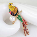 Brooch Relaxting Parrot Shape to Decorate Suit and Shirt, hat, Alloy and Rh