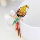Brooch Relaxting Parrot Shape to Decorate Suit and Shirt, hat, Alloy and Rh