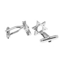 Mens Hexagonal Star Cufflinks Shirts Star of David Shaped Cuff/Collar Studs