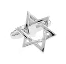 Mens Hexagonal Star Cufflinks Shirts Star of David Shaped Cuff/Collar Studs