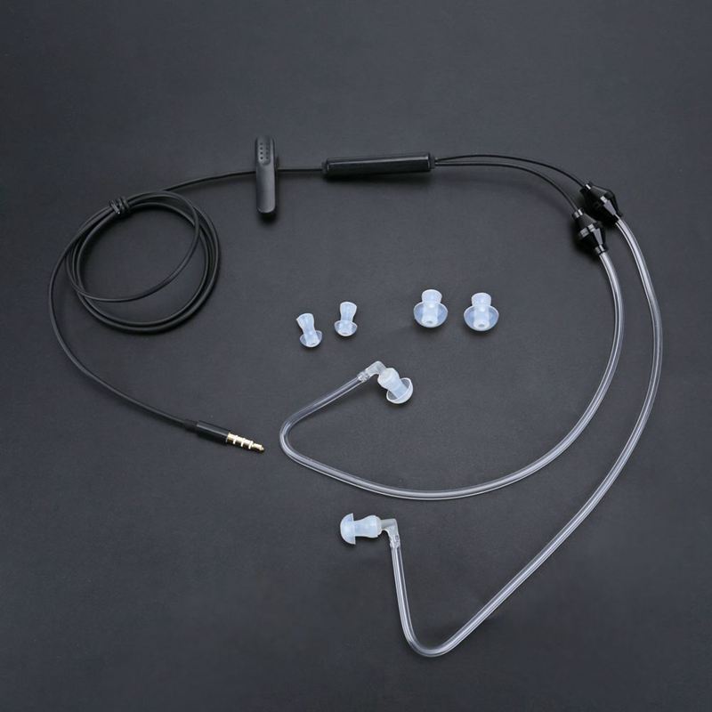 3.5mm Plug Air Tube Anti-Radiation Earphone 2 Air Acoustic Tube Stereo Head J6O4