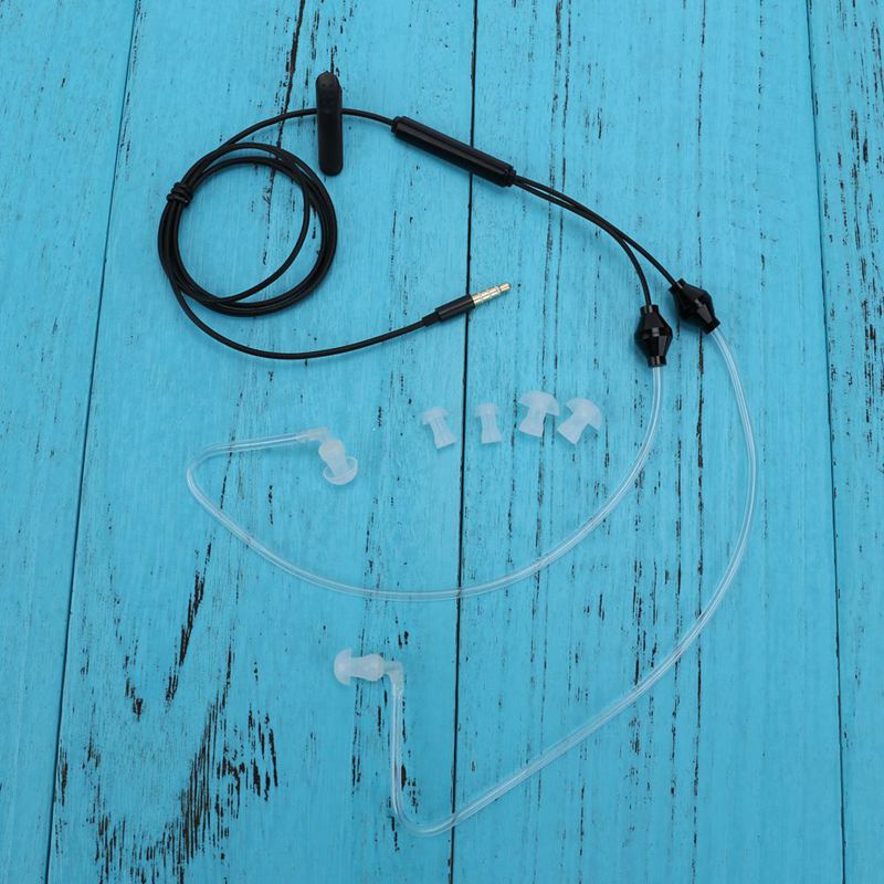 3.5mm Plug Air Tube Anti-Radiation Earphone 2 Air Acoustic Tube Stereo Head J6O4
