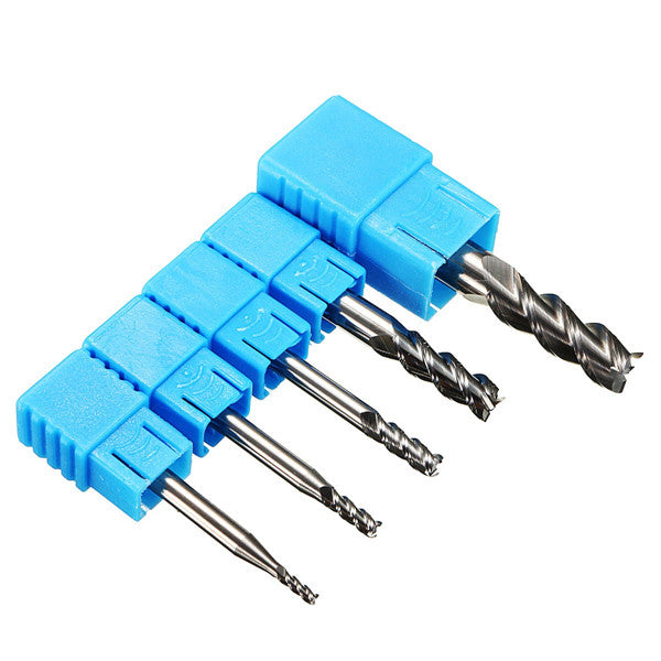 5pcs 2 3 4 6 8mm 3 Flutes Tungsten Carbide End Mill Cutter Bits