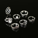 Ping Adjust DA door Boho Midi Rings Finger Ring Setting Jewelry Set 7pcs K5E2
