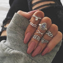 Ping Adjust DA door Boho Midi Rings Finger Ring Setting Jewelry Set 7pcs K5E2
