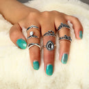 Ping Adjust DA door Boho Midi Rings Finger Ring Setting Jewelry Set 7pcs R1K6