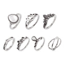 Ping Adjust DA door Boho Midi Rings Finger Ring Setting Jewelry Set 7pcs K5E2