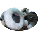 Winter Warm Wool Handbrake Cover Gear Shift Cover Steering Wheel Cover 38cm