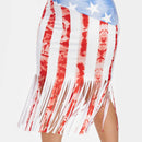 American Stars and Stripes Sexy Vest Dress Flag Fringe Dress XXXL E8Z3