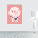 Miico Hand Painted Oil Paintings Cartoon Pig Paintings Wall Art For Home Decoration
