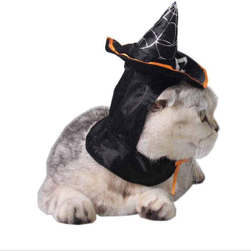 Pet supplies Dog Hat Holiday Hair dress Cool Cat Hat Bib Teddy Magic Wizard H3V1