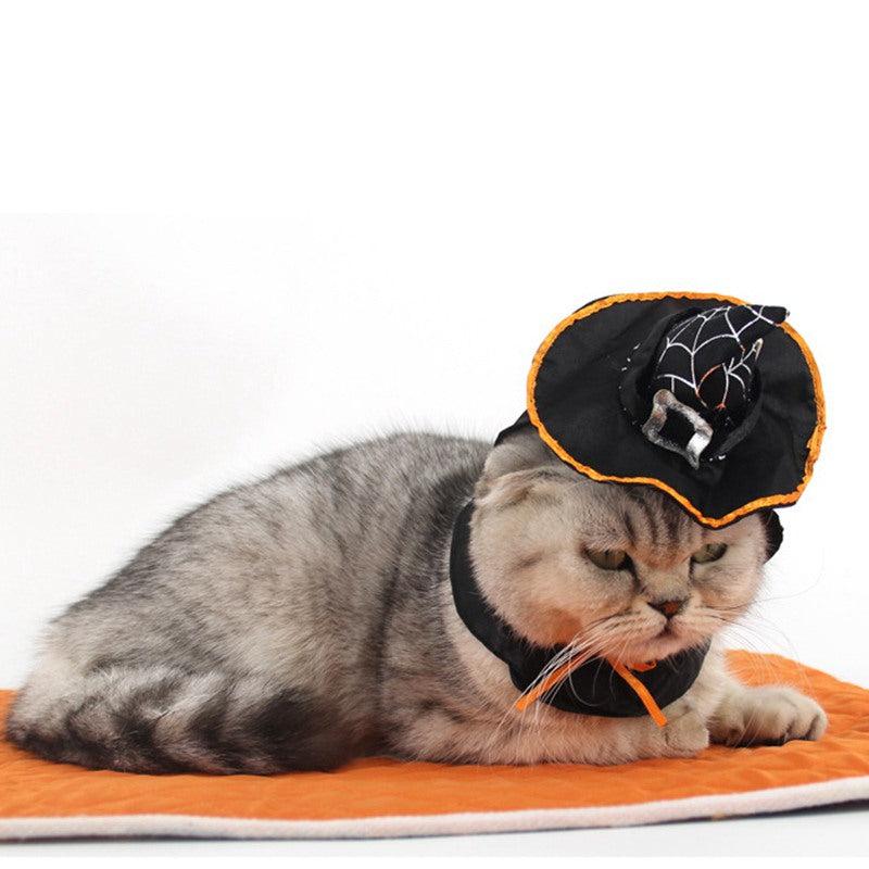 Pet supplies Dog Hat Holiday Hair dress Cool Cat Hat Bib Teddy Magic Wizard H3V1