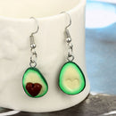 Simple Fashion Cute Fruit Oval Heart Avocado Dangle Earrings Women Fashion ES7X1