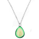 Trendy Oval Avocado Shape Long Pendant Necklace for Women Bohemian Chain Ne S3B7