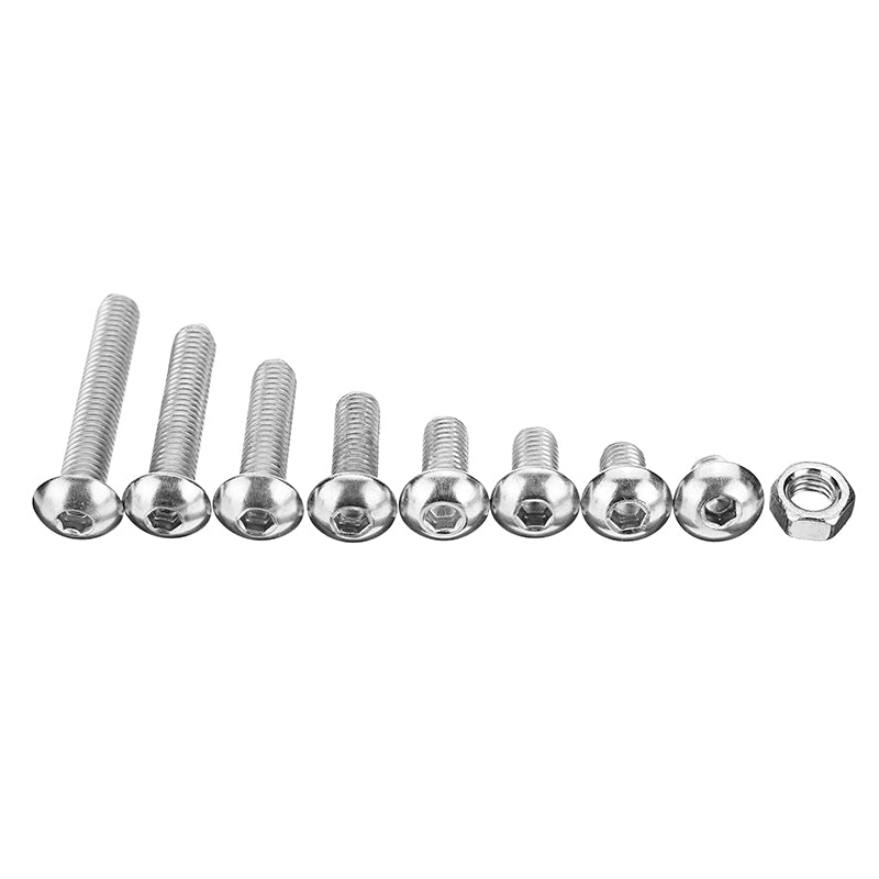 Suleve M5SH2 150Pcs M5 Stainless Steel 6-30mm Hex Socket Button Head Screw Allen Bolt Assortment Kit