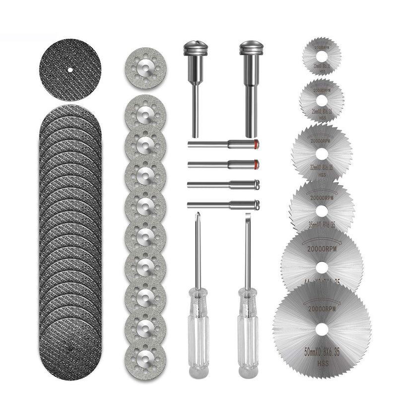 30/32/40/44Pcs Mini Circular Saw Blade Set Resin Wheels Diamond Cutting Discs Rotary Tool Accessories for Dremel Wood Plastic