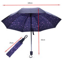 Stars Three-folding Umbrella Rainy Sunny Parasol Vinyl Anti-UV Umbrella Wom H1G9