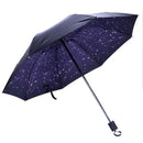 Stars Three-folding Umbrella Rainy Sunny Parasol Vinyl Anti-UV Umbrella Wom H1G9