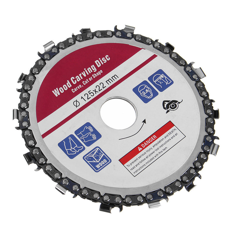 Upgrated 5 Inch Wood Carving Disc 14 Teeth 7/8 Inch Arbor Grinder Disc Chain for Angle Grinder