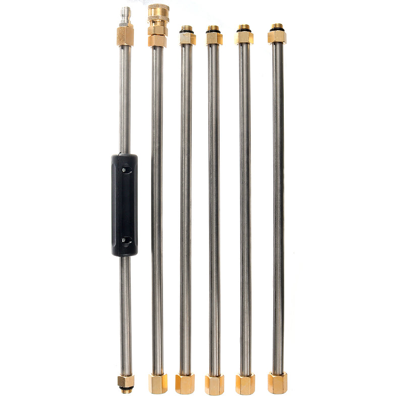 6Pcs High Pressure Cleaner Extension Metal Rod Water Washer Sprayer Tools 14x1.5mm Pressure Washer Extension Rod