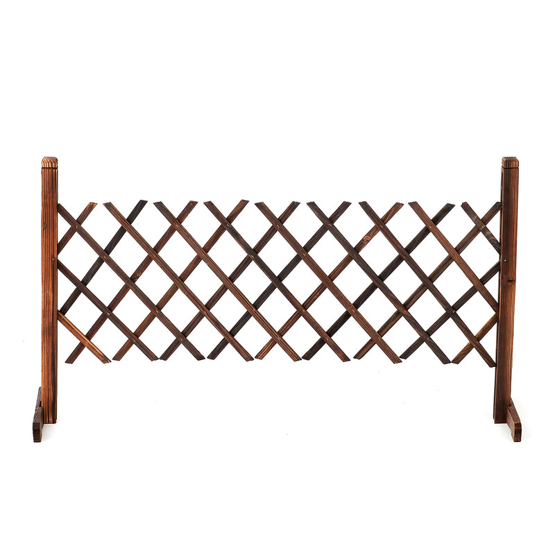 Decorations Expanding Portable Fence Wooden Screen Gate Pet Dog Patio Garden Lawn Barrier ~