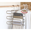Mrosaa 5 layers S Shape MultiFunctional Clothes Hangers Pants Storage Hangers Cloth Rack Multilayer Storage Cloth Hanger
