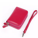 High Quality Genuine Leather Women Double Zipper Around Handbag Card Holder Wallets Coin Purse