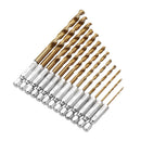 Drillpro 13pcs 1.5-6.5mm 1/4 Inch Hex Shank High Speed Steel Twist Drill Bit Set