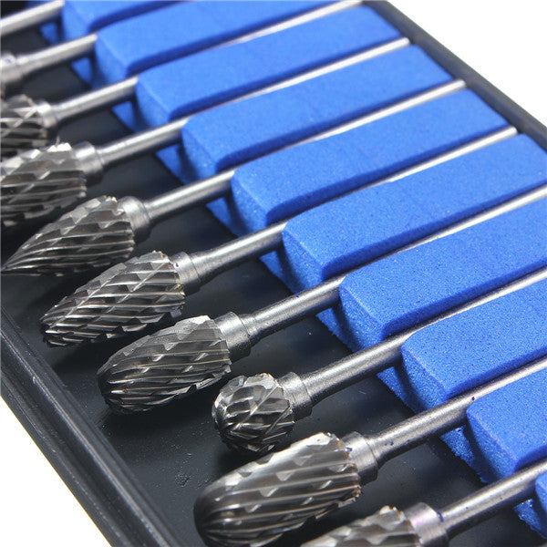 10pcs 2.34*6mm Tungsten Carbide Cutter Rotary Burr Set CNC Engraving Bit