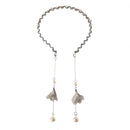 Elegant Hair Band Sweet Flower Pearl Pendant Fake Earrings Headbrand Hair Accessories for Women Girl