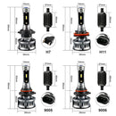 CSP Car LED Headlights H1 H4 H3 H7 H11 9005 9006 60W 9600LM White Blue Dual Color Fog Lights with Bule Devil Angel Eyes Lens Projector