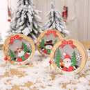 Luminous Christmas Wooden Ornament LED Light Santa Claus Deer Decor Lamp Xmas Decorations