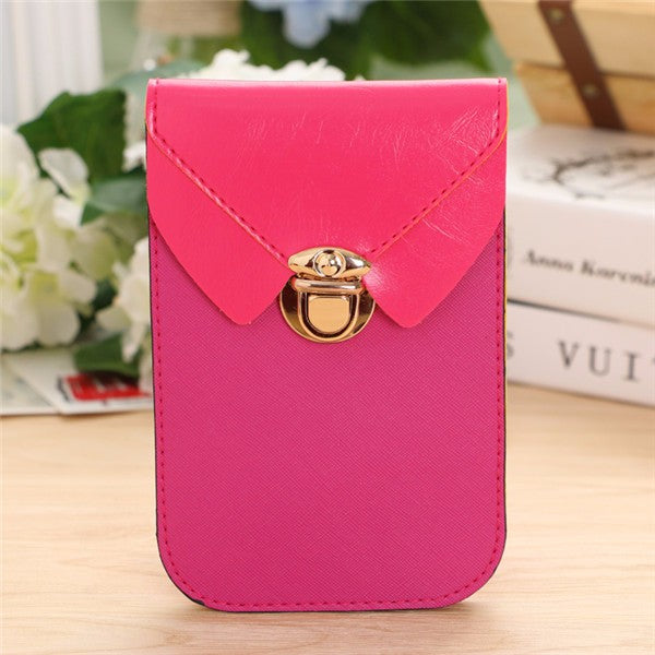 Universal Woman Double Layer Wallet Case Phone Bag Mobile Package for under 5.8-inch Phone