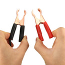 DANIU 2Pcs 15A Banana Plug to 80mm Car Battery Clip Clamp Power Alligator Clips Cable