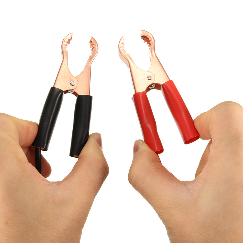 DANIU 2Pcs 15A Banana Plug to 80mm Car Battery Clip Clamp Power Alligator Clips Cable