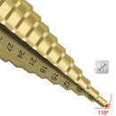 Drillpro 4-42mm HSS Titanium Coated Step Drill Bit 14 Step Hole Drilling Power Tool for Metal Wood