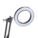 DC5V 10W Metal LED Swing Arm Table Lamp Magnifier Ring Reading Light Dimmable 3 Color Temperature for Study