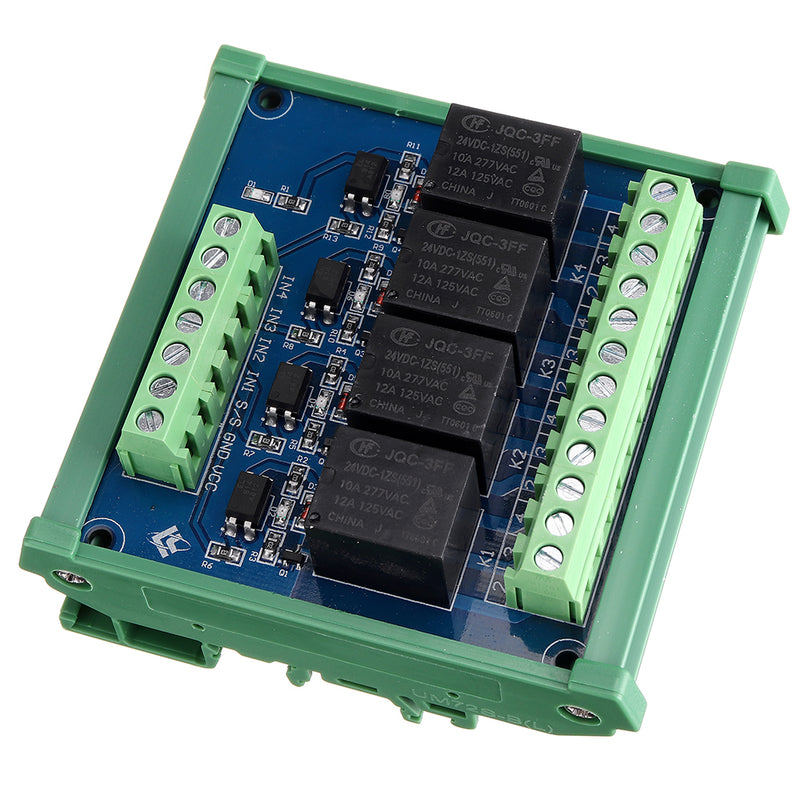 4CH Channel Optocoupler Isolation Relay Module 5V/12V/24V SCM PLC Signal Amplifier Board