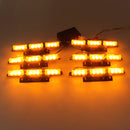 54 LED Emergency Strobe Lights Front Grill Flash Lamps with 3 Flashing Mode Yellow for 12V Vehicles