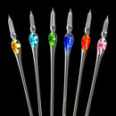 Crystal Glass Dip Pen Set Glass Sign Pen Non-carbon Ink Fountain Signature Writing with Gift Box