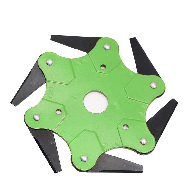 Upgrade Outdoor Trimmer Head 6 Steel Blades Razors 65Mn Lawn Mower Grass Weed Cutter