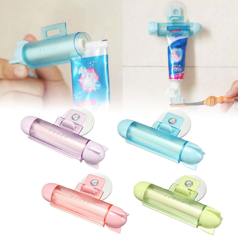 ABS Rolling Squeezer Toothpaste Dispenser Tube Partner Sucker Hanging Holder
