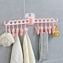 Foldable Laundry Clothes Peg Drying Rack Multifunctional Clothes Hanger Organizer Balcony Towel Sock Rack Hanger