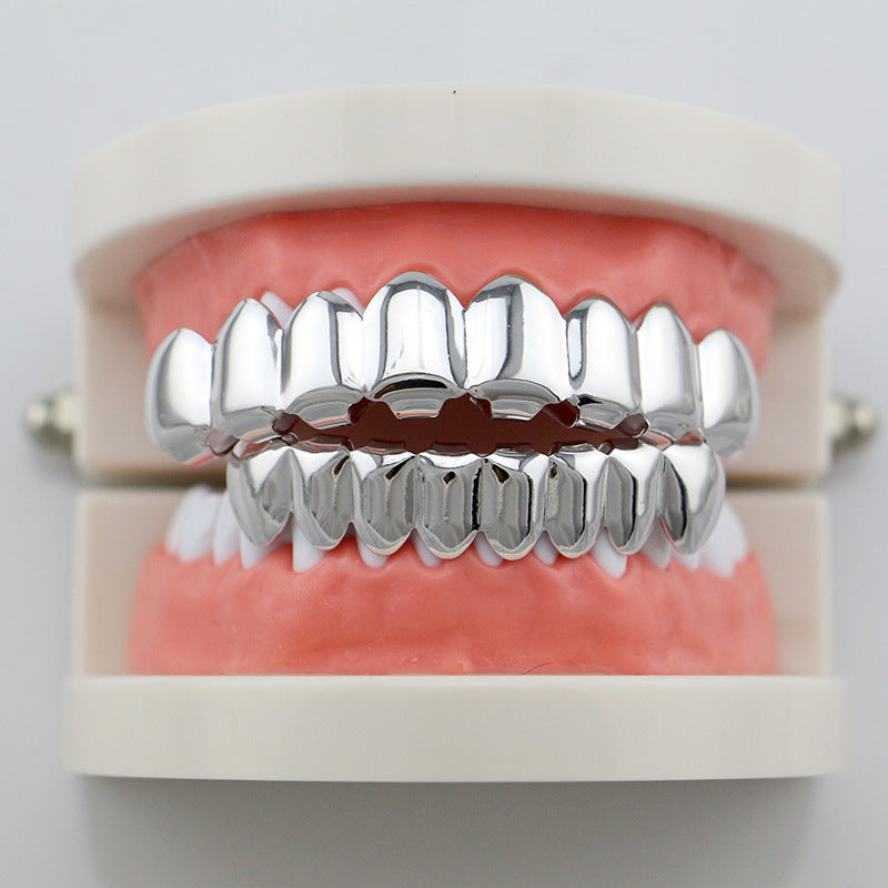 4 Colors Metal Glossy Braces Plating  Black Braces Hip Hop Rose Gold Grillz Teeth Jewelry