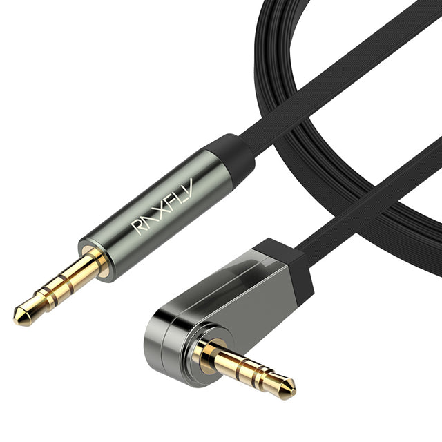 RAXFLY 3.5MM Male to Male 90 Degree Right Angle Audio AUX Cable 1m For iPhone X 8Plus Oneplus5 Car S