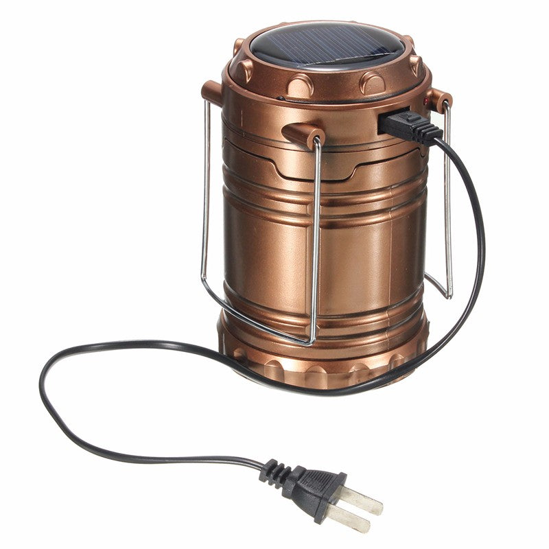 Outdoor Rechargeable Solar Panel Camping Lantern LED Tent Hanging Light