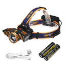 BIKIGHT 1500LM 5 LEDs Headlamp Aluminum Alloy Rotating Zoom Head Torch Waterproof Cycling Fishing Camping Lamp