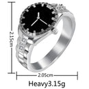 European And American Creative Watch Shaped Ring Fashion Women Mens Dial Qu B5N2