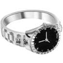 European And American Creative Watch Shaped Ring Fashion Women Mens Dial Qu B5N2